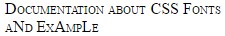 Documentation about CSS Fonts aNd ExAmpLe.