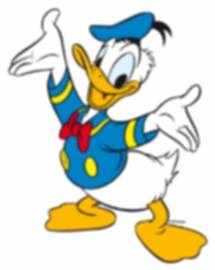 Donald Duck, a bit blurred.